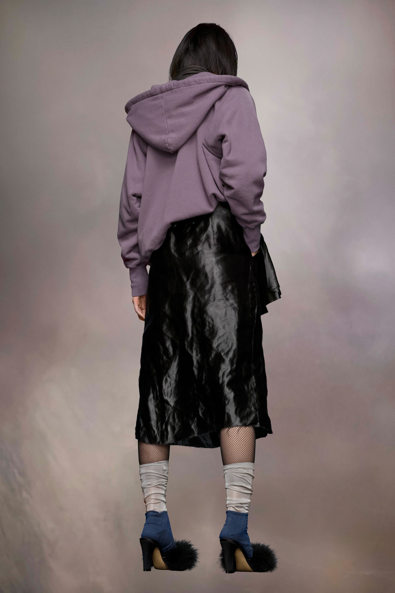 Maison Margiela Reverse-logo Cotton Hoodie In Purple
