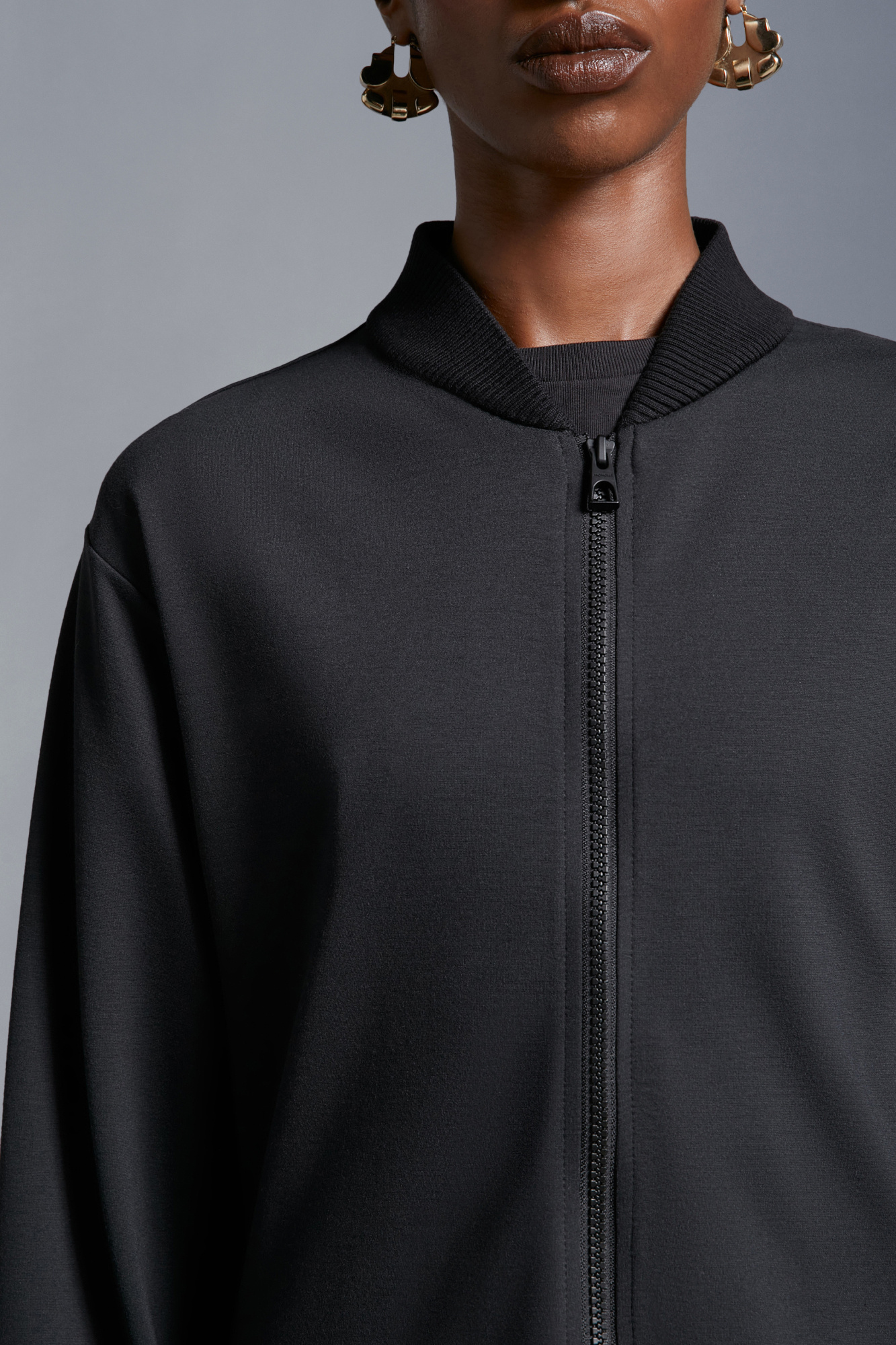 Shop Moncler Zip-up Sweatshirt In Black