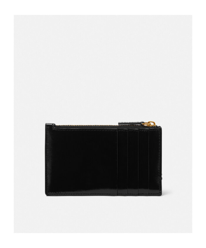 Versace Greca-plaque Diamond-quilted Leather Wallet In Black