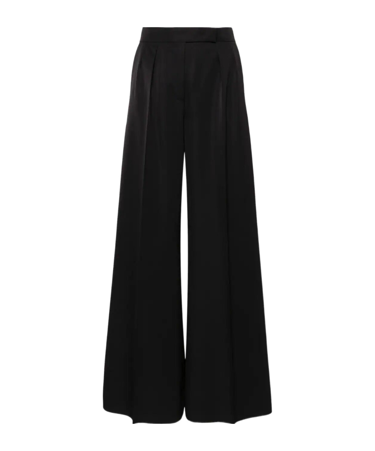 Max Mara Black Wide-leg Tailored Virgin Wool Trousers In Black