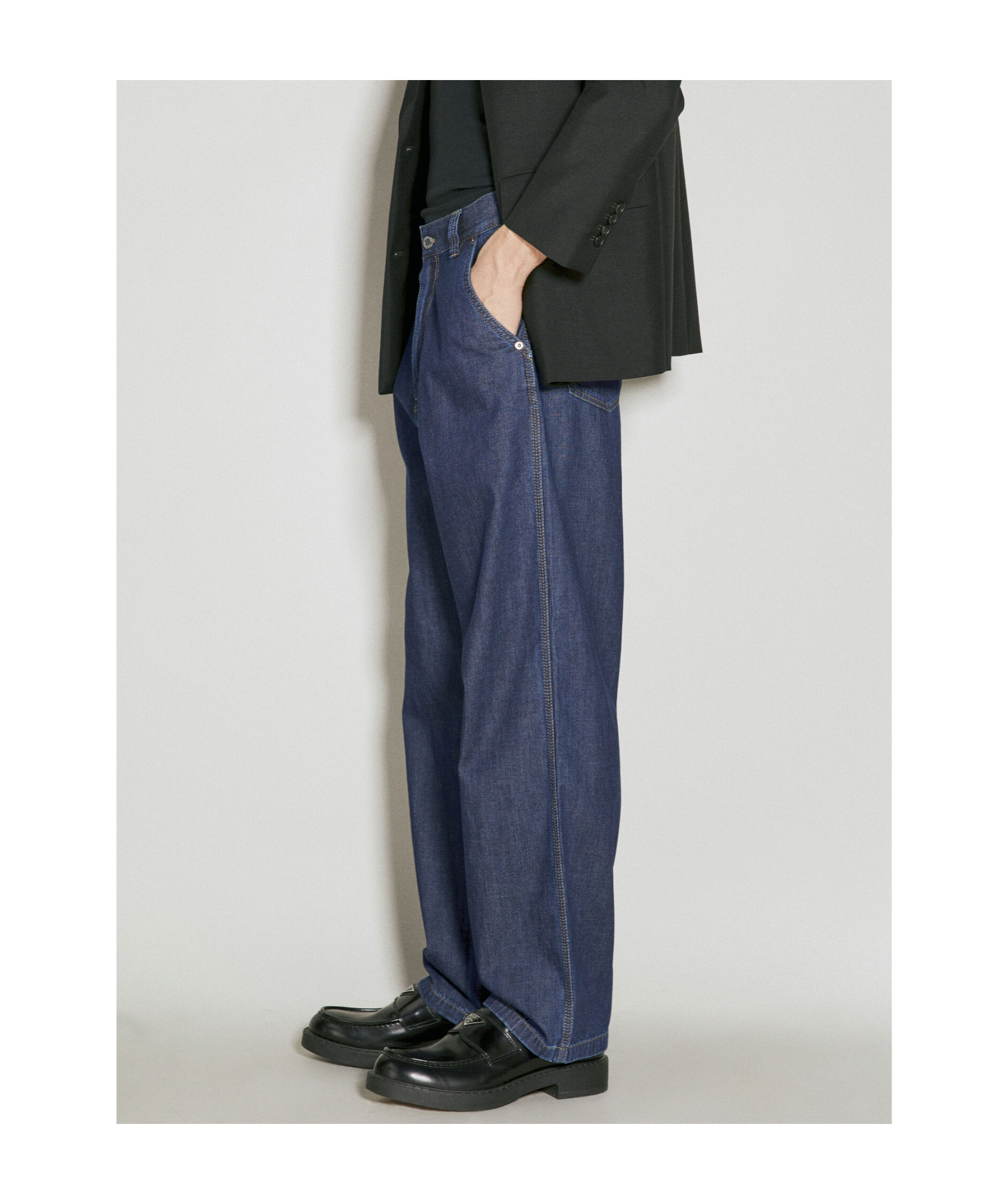 Prada Multi-pocket Denim Trousers In Blue