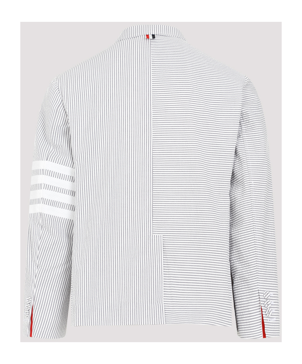 Thom Browne 4-bar Single-breasted Seersucker Blazer In White