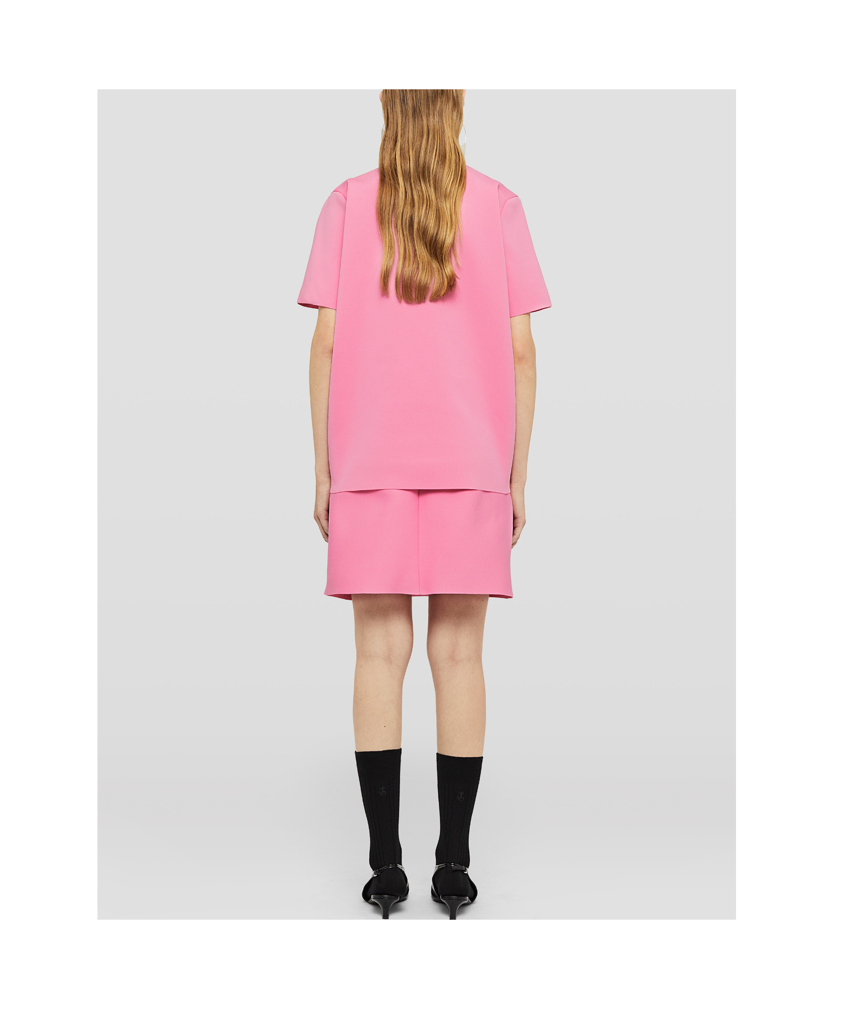 Jil Sander Zipped Polo Shirt In Pink