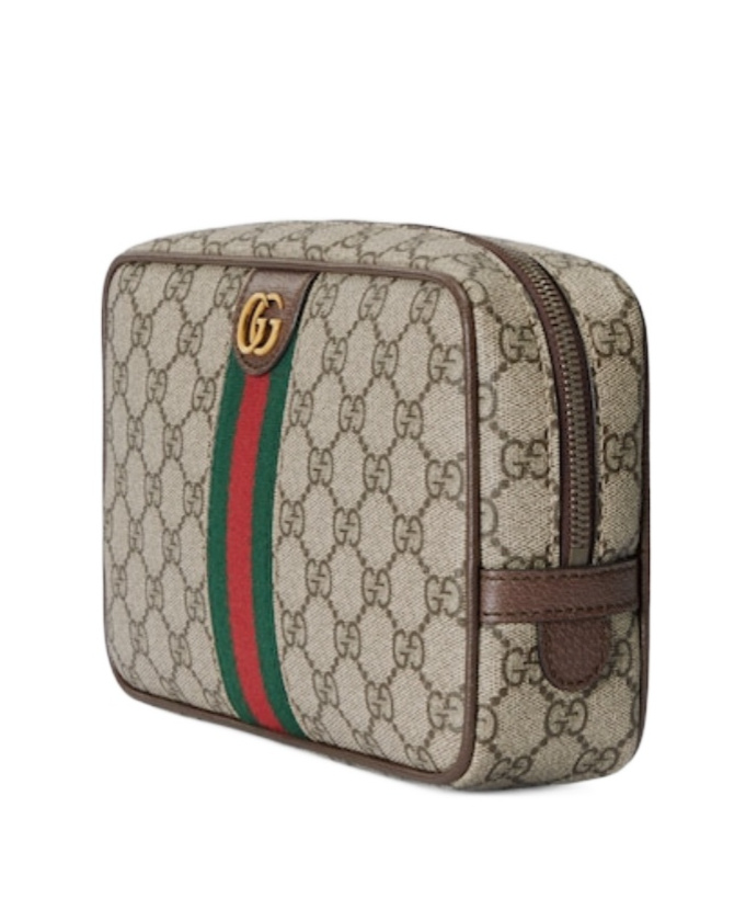 Gucci Savoy Toiletry Case With Web In Nude