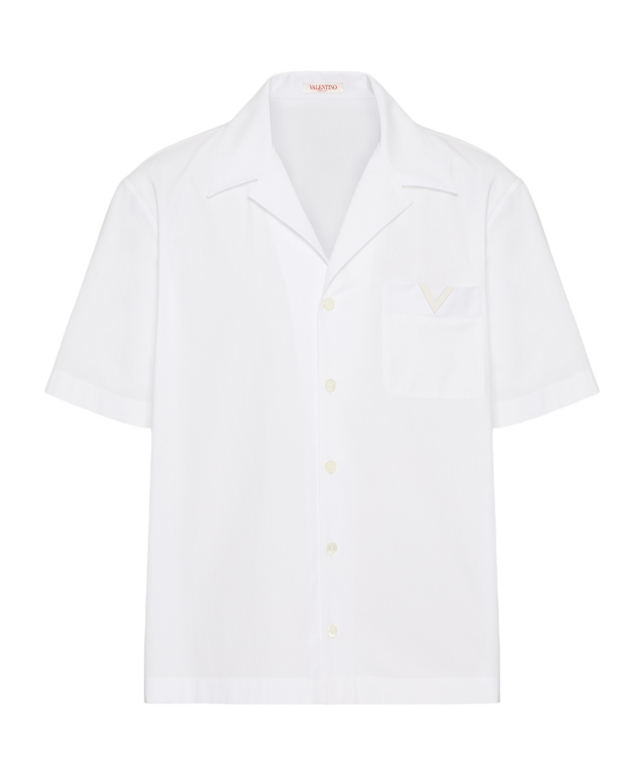 Valentino Toile Iconographe Pattern Cotton Poplin Bowling Shirt In White