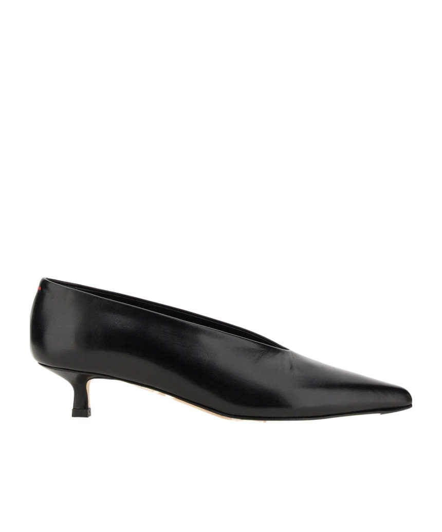 Aeyde Clara Pointed-toe Leather Pumps In Black