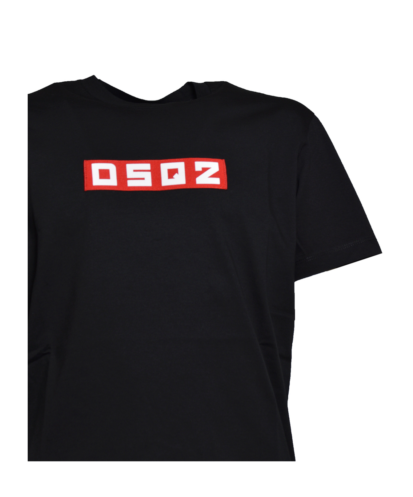 Dsquared2 D2 Logo Patch Crewneck T-shirt In Black