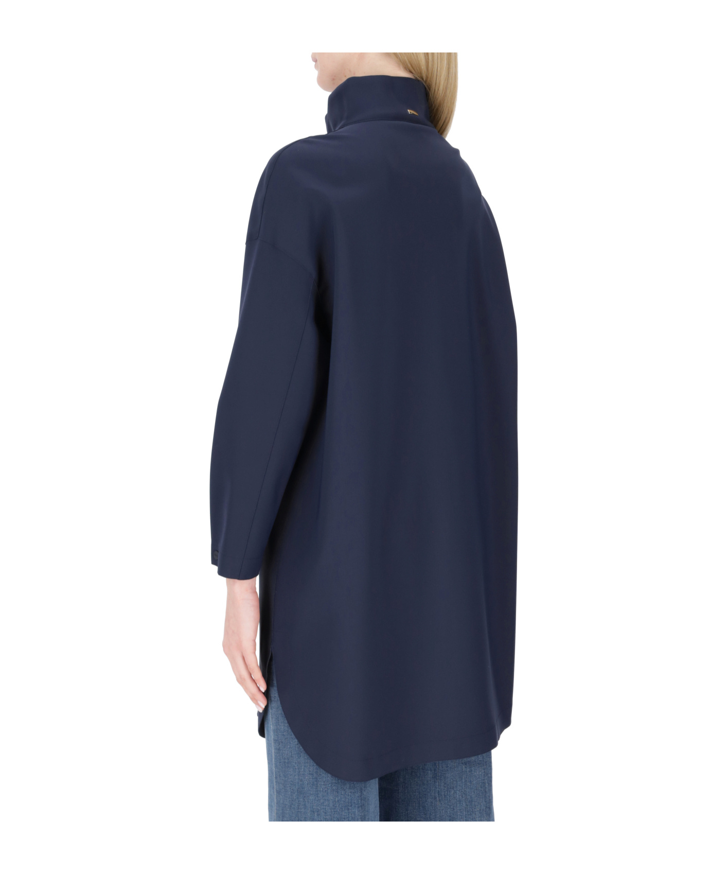 Herno First-act Pef High-neck Coat In Black
