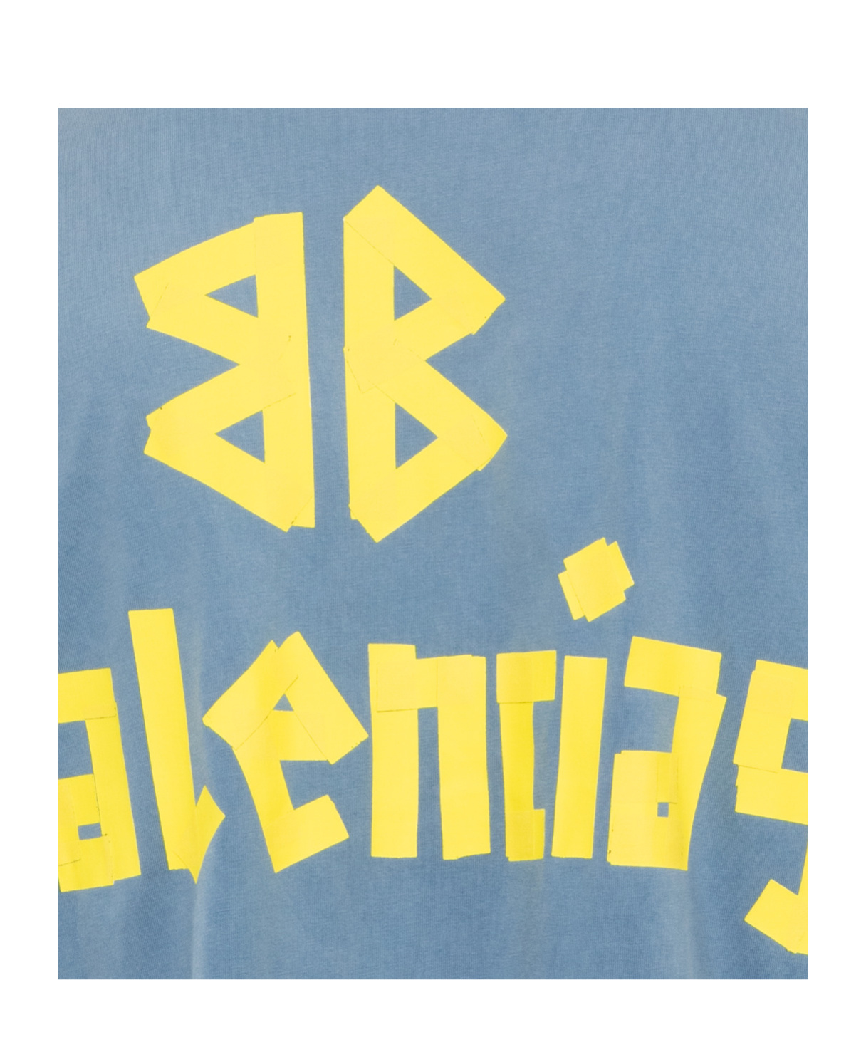 Balenciaga T-shirt With Round Neck And Short Sleeves In Blue