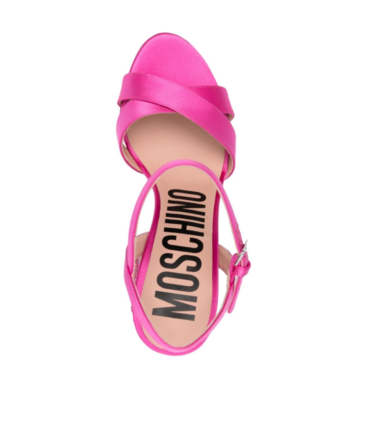 Moschino Crystal-embellished Block Heel Sandals In Pink