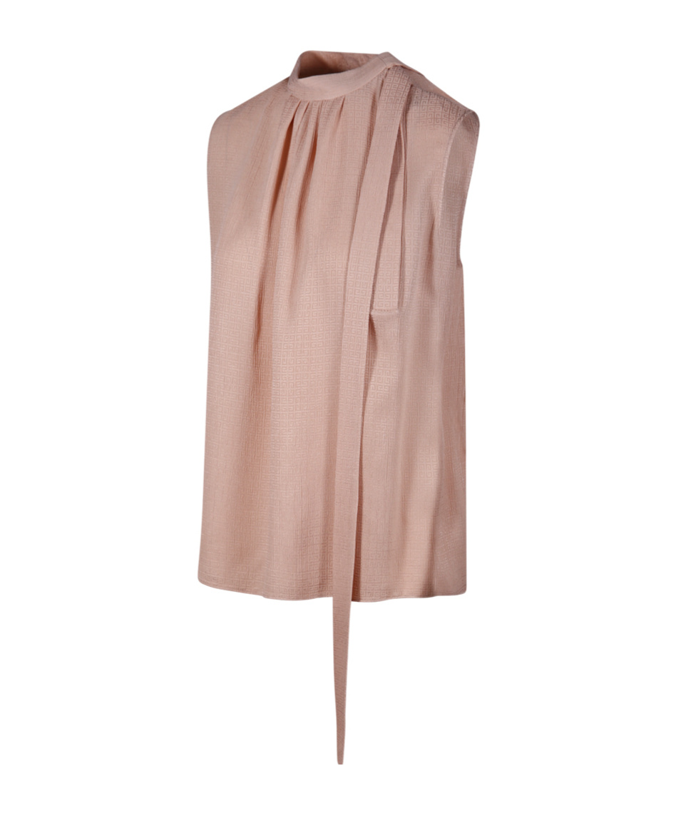 Givenchy Mock-neck Silk Blouse In Nude