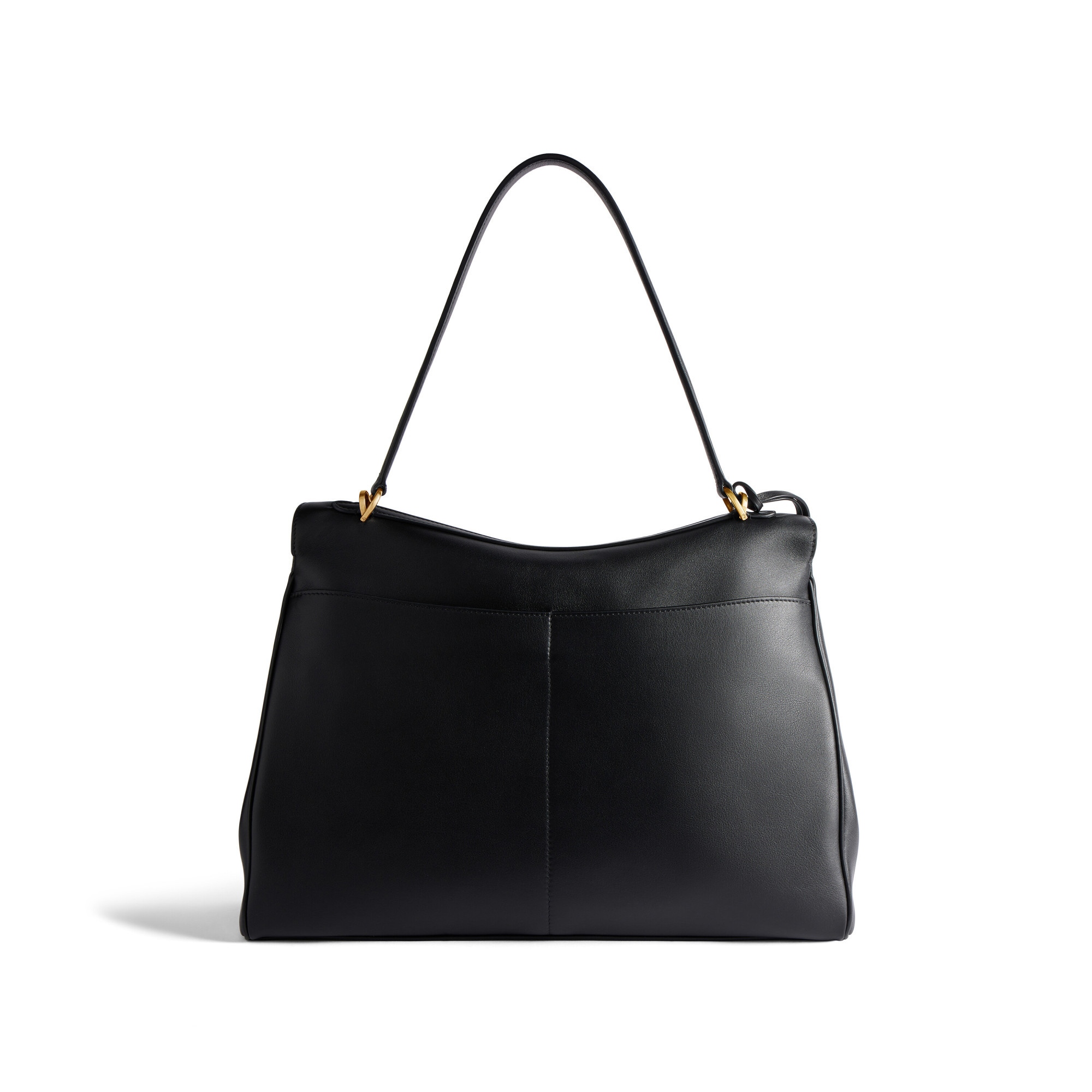 Balenciaga Shoulder Bag Structured Gold-tone Hardware In Black