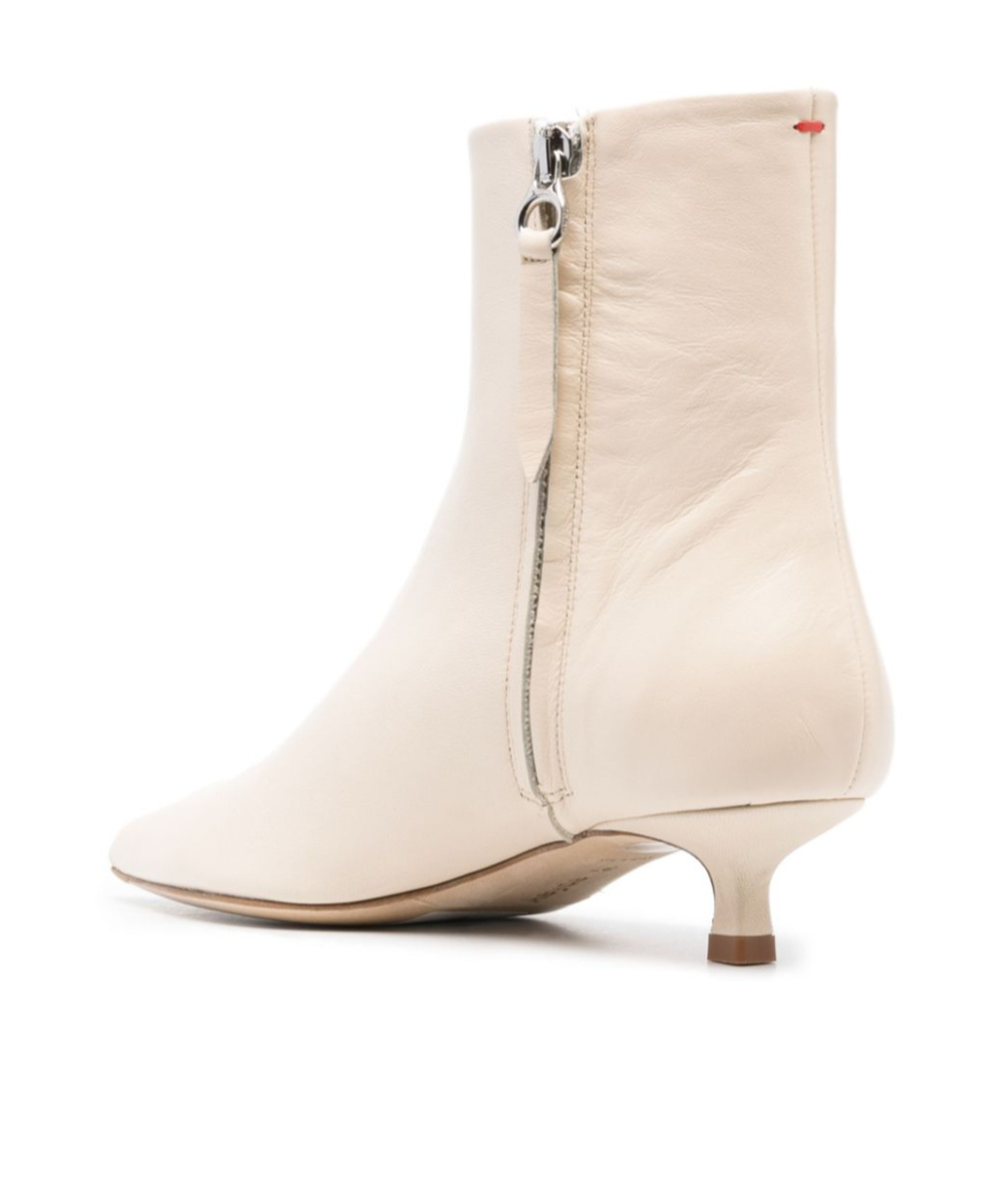 Aeyde Side-zip Leather Ankle Boots In White