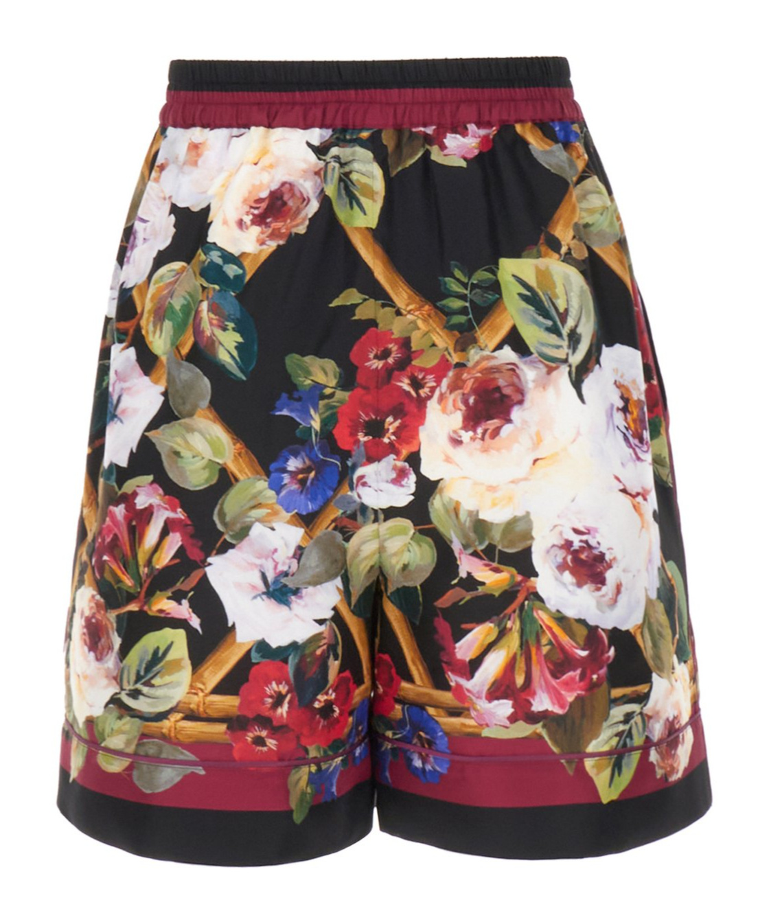 Dolce & Gabbana Floral-print Silk Pajama Shorts In Multicolor