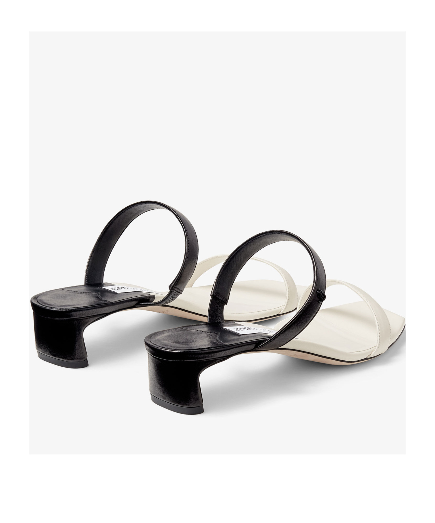 Jimmy Choo Kyda Bicolor Dual-band Slide Sandals In White