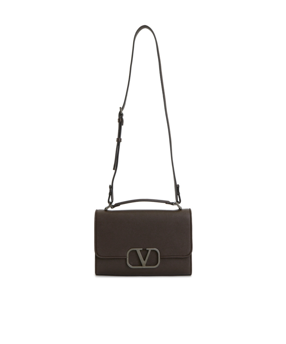 Shop Valentino Flip Shoulder Bag In Brown