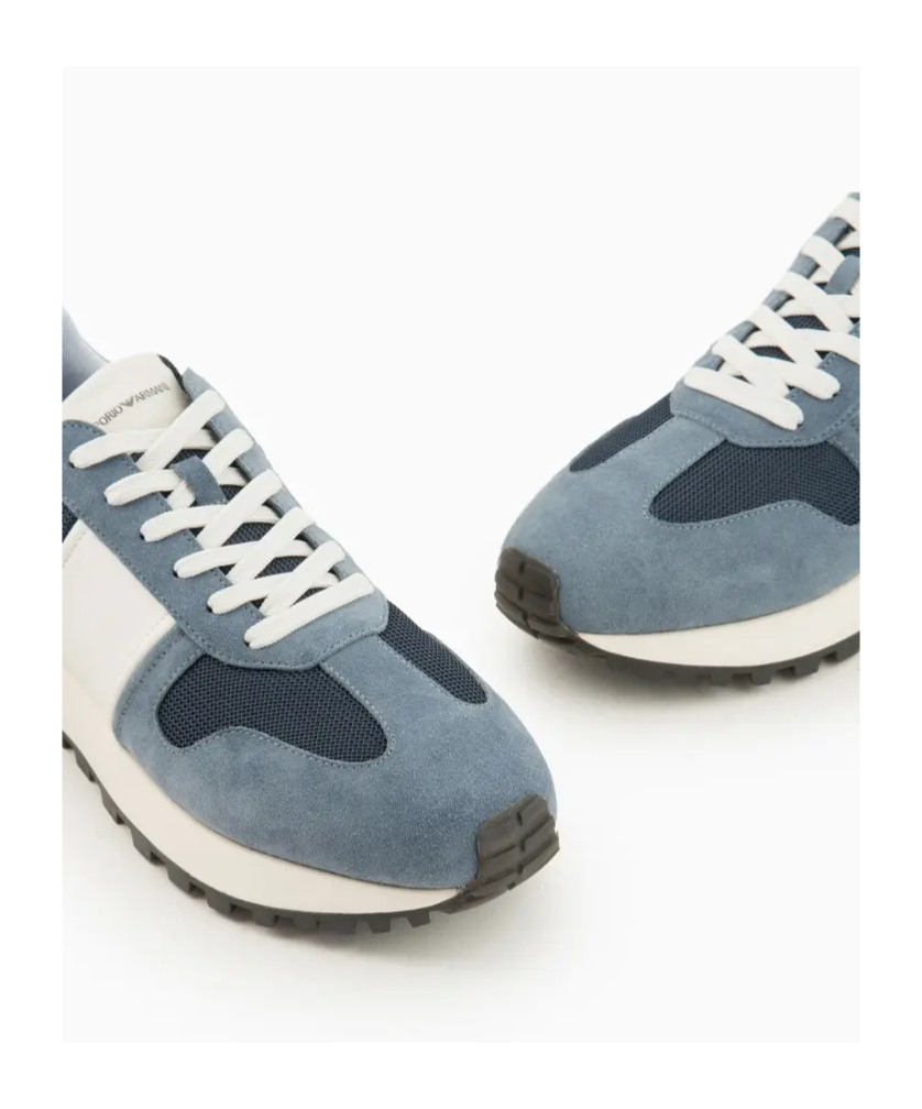 Emporio Armani Colour-block Low-top Sneakers In Multicolor