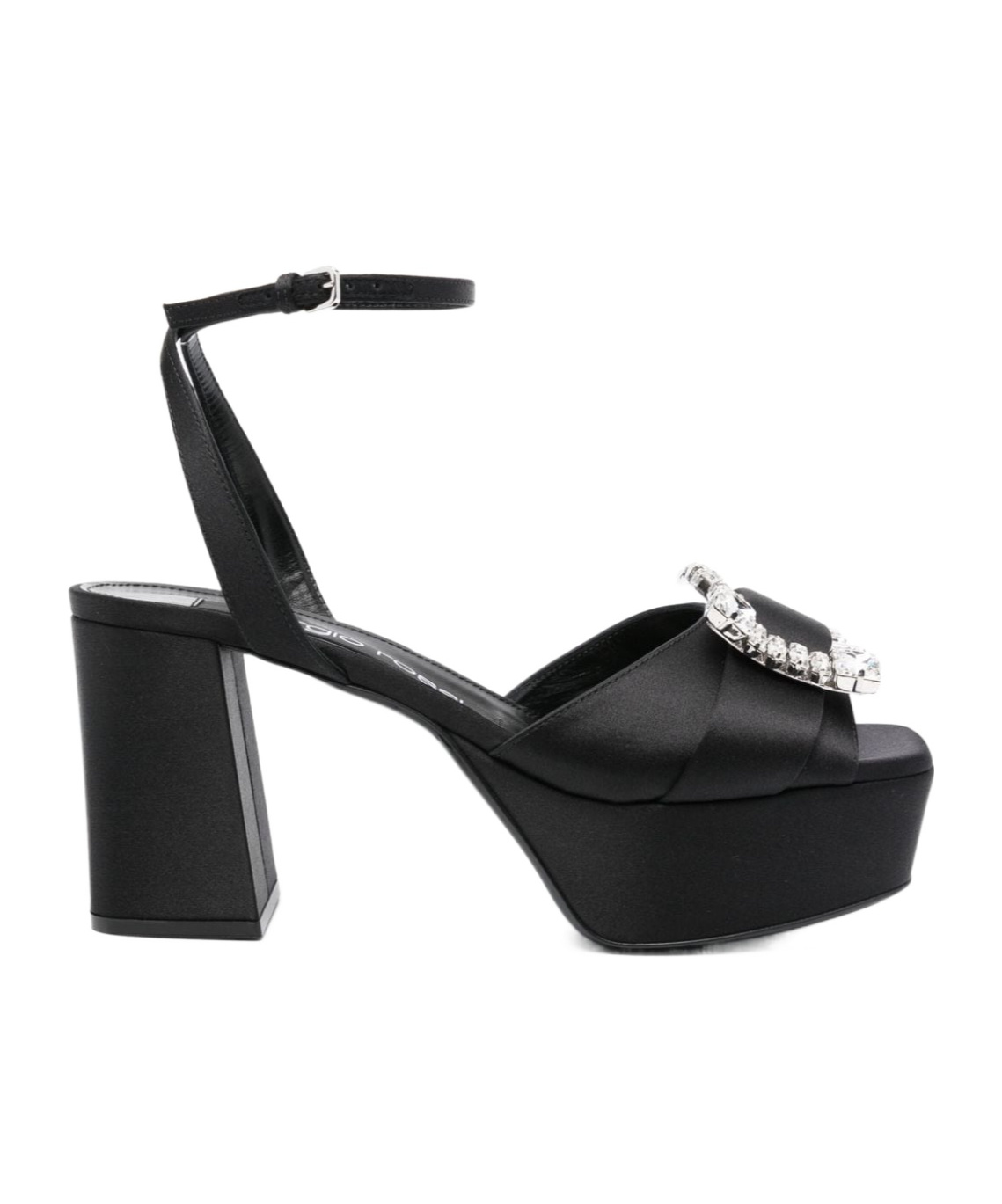 Sergio Rossi Square-headed High-heeled Sandals In Black