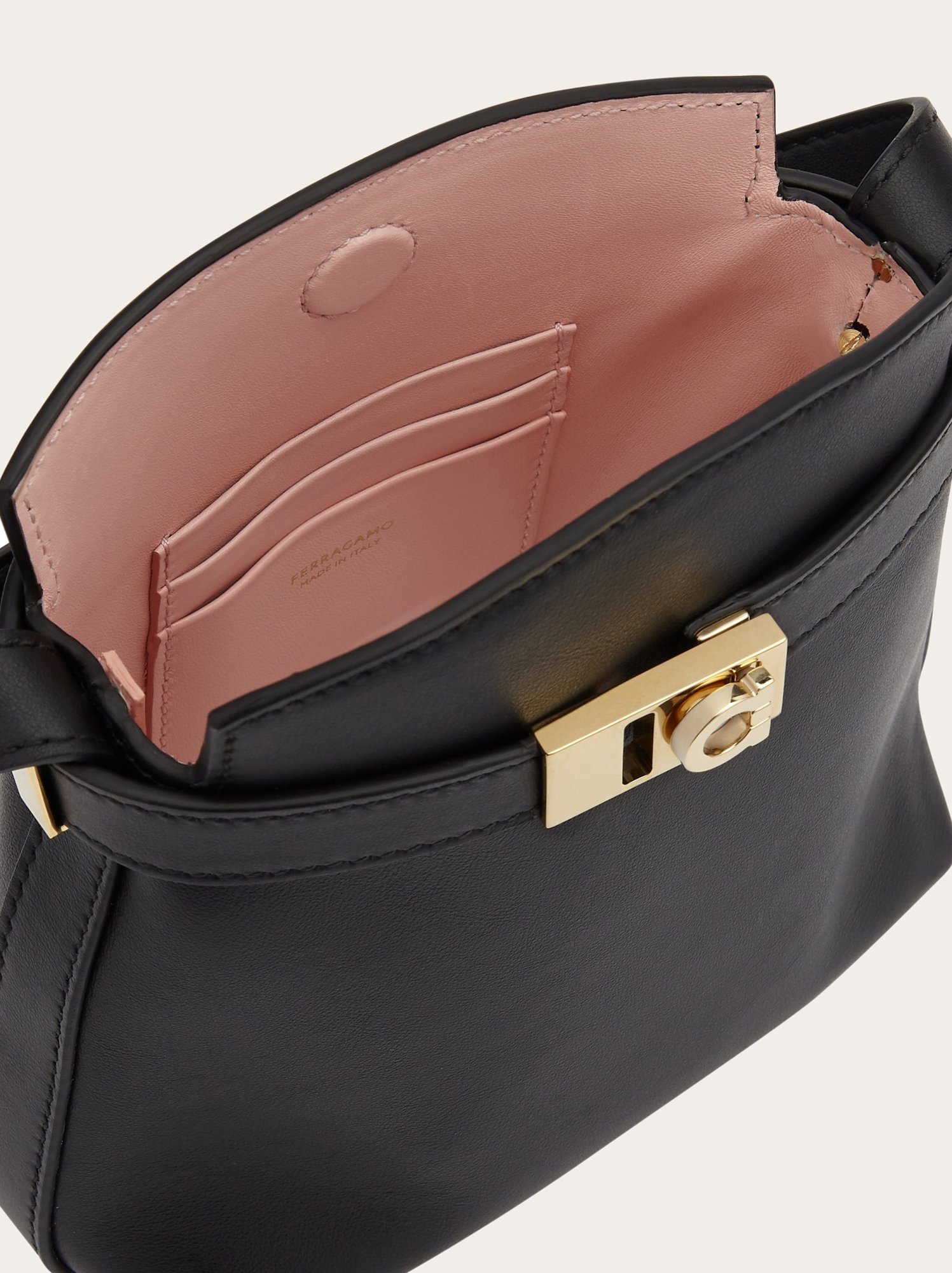 Ferragamo Buckle Shoulder Bag In Black