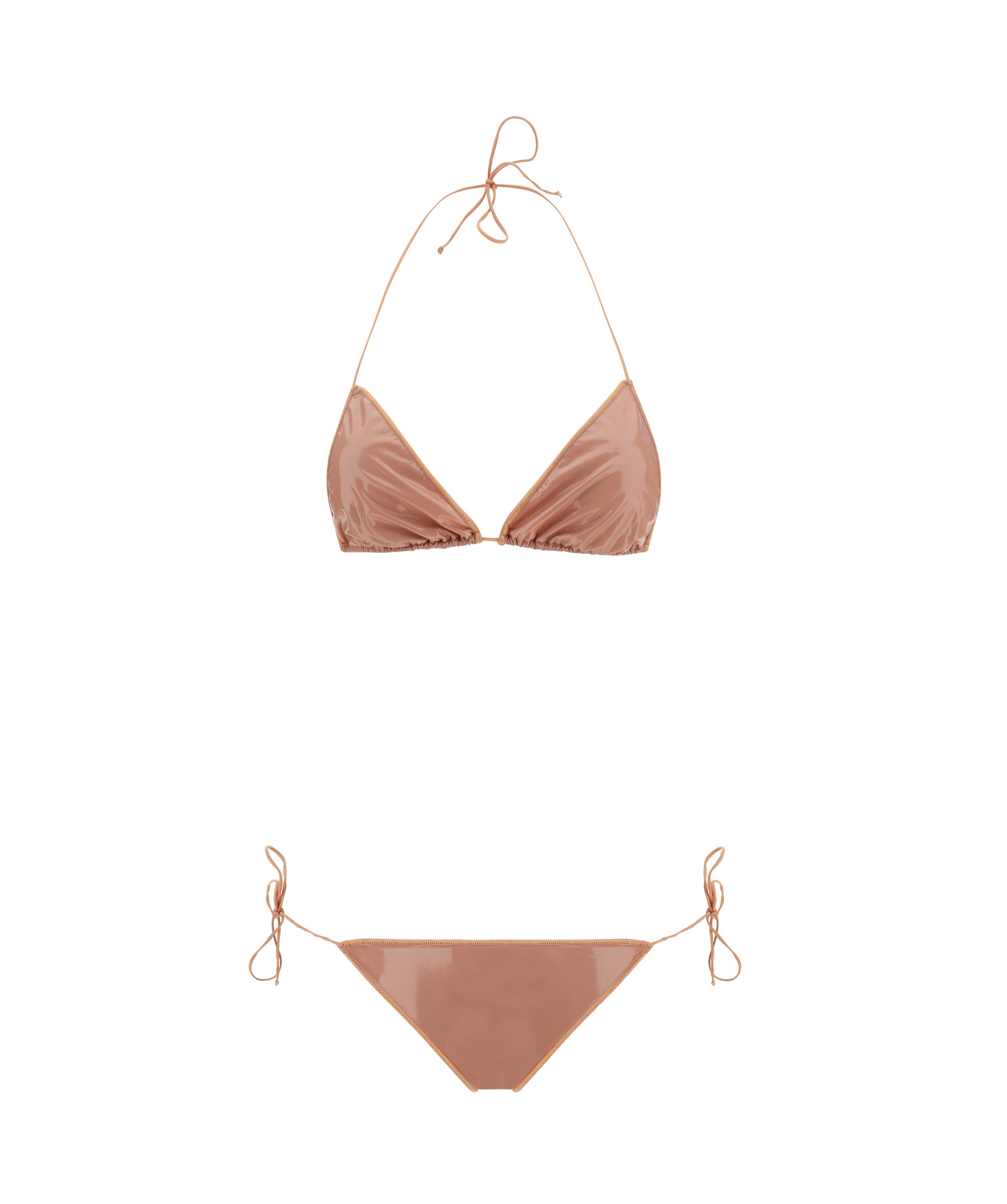 Oseree High-shine Finish Bikini Set In White