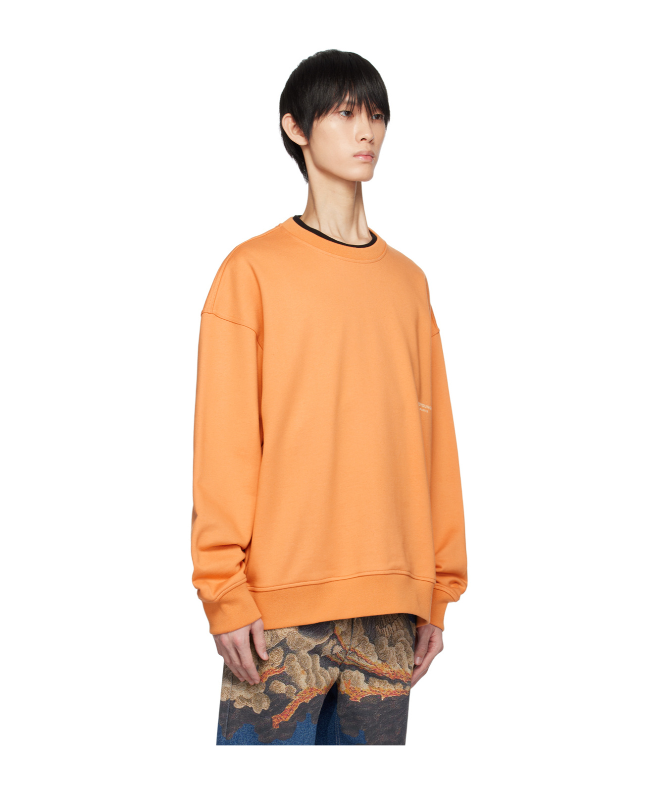 Wooyoungmi Round Collar Long Sleeve Sweater In Orange