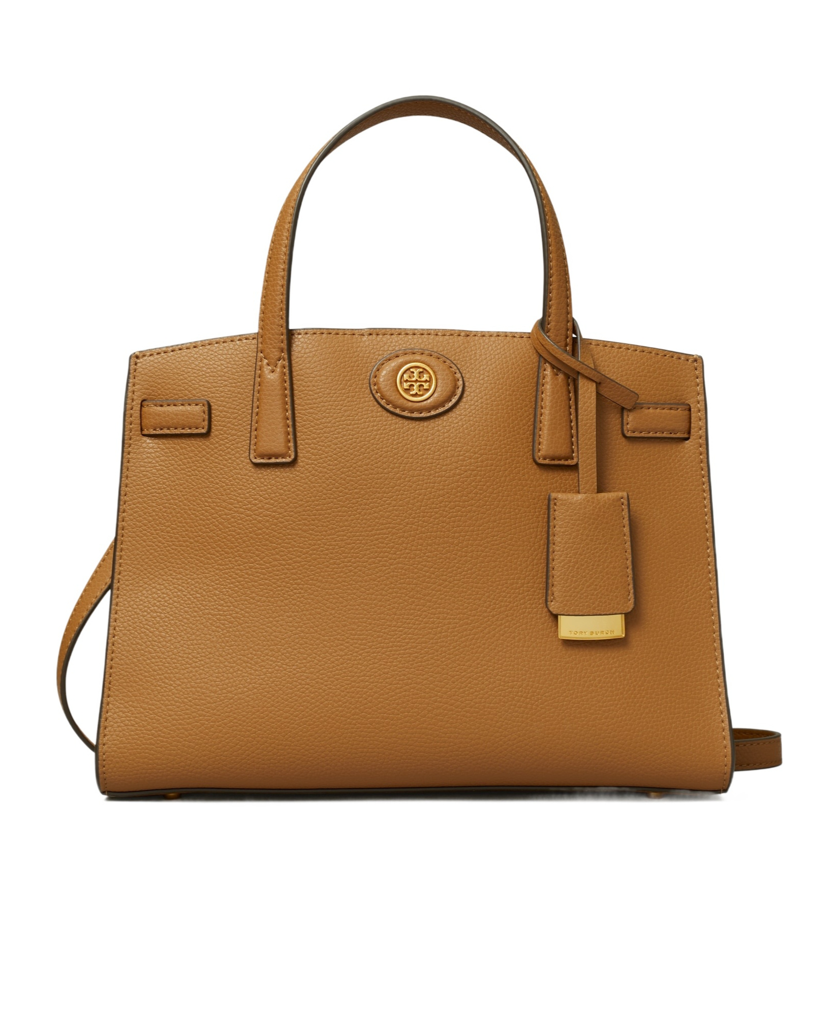 Tory Burch Small Robinson Pebbled Satchel Bag In Brown