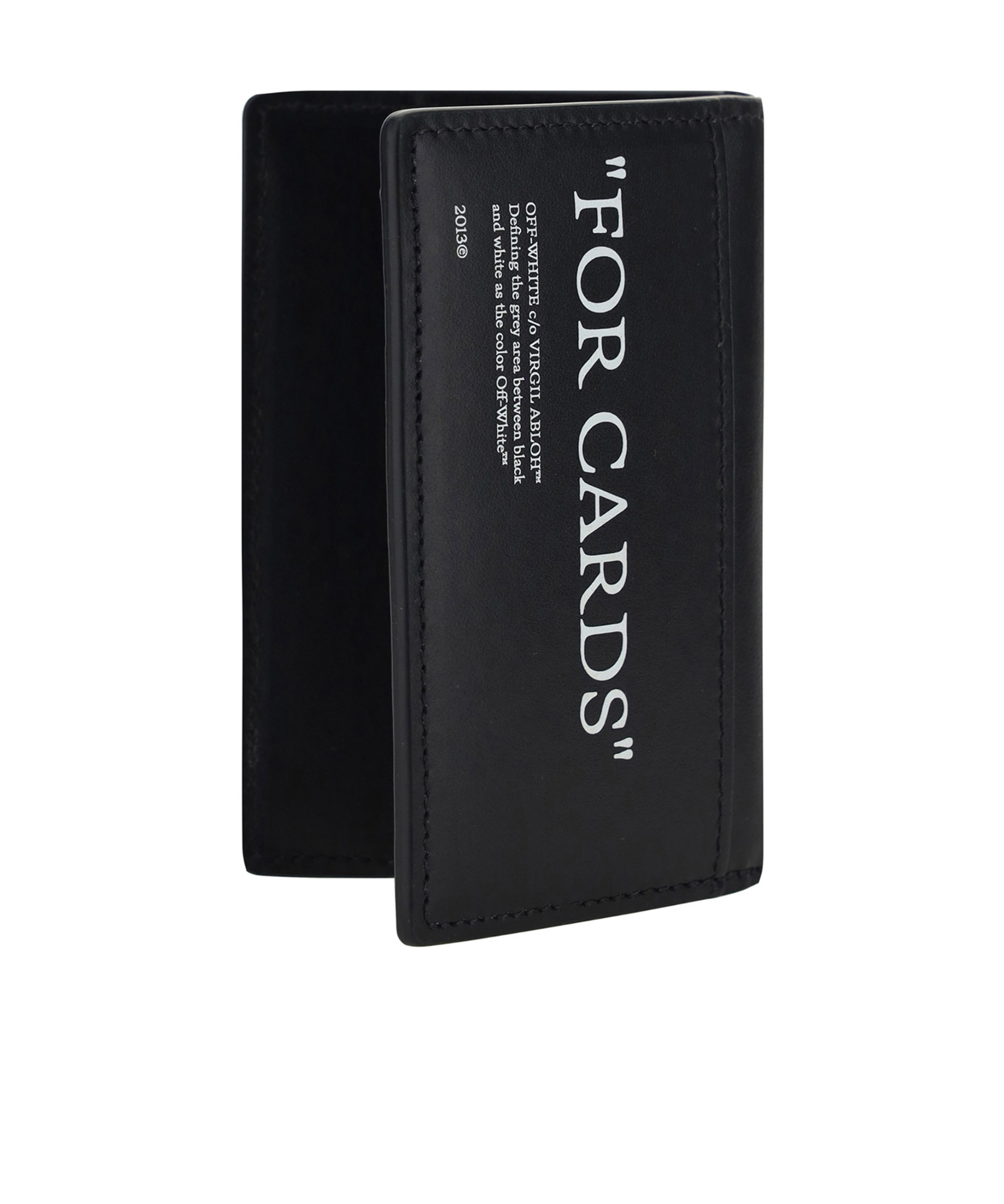 Off-white Quote Bookish Bi-fold Wallet In Black