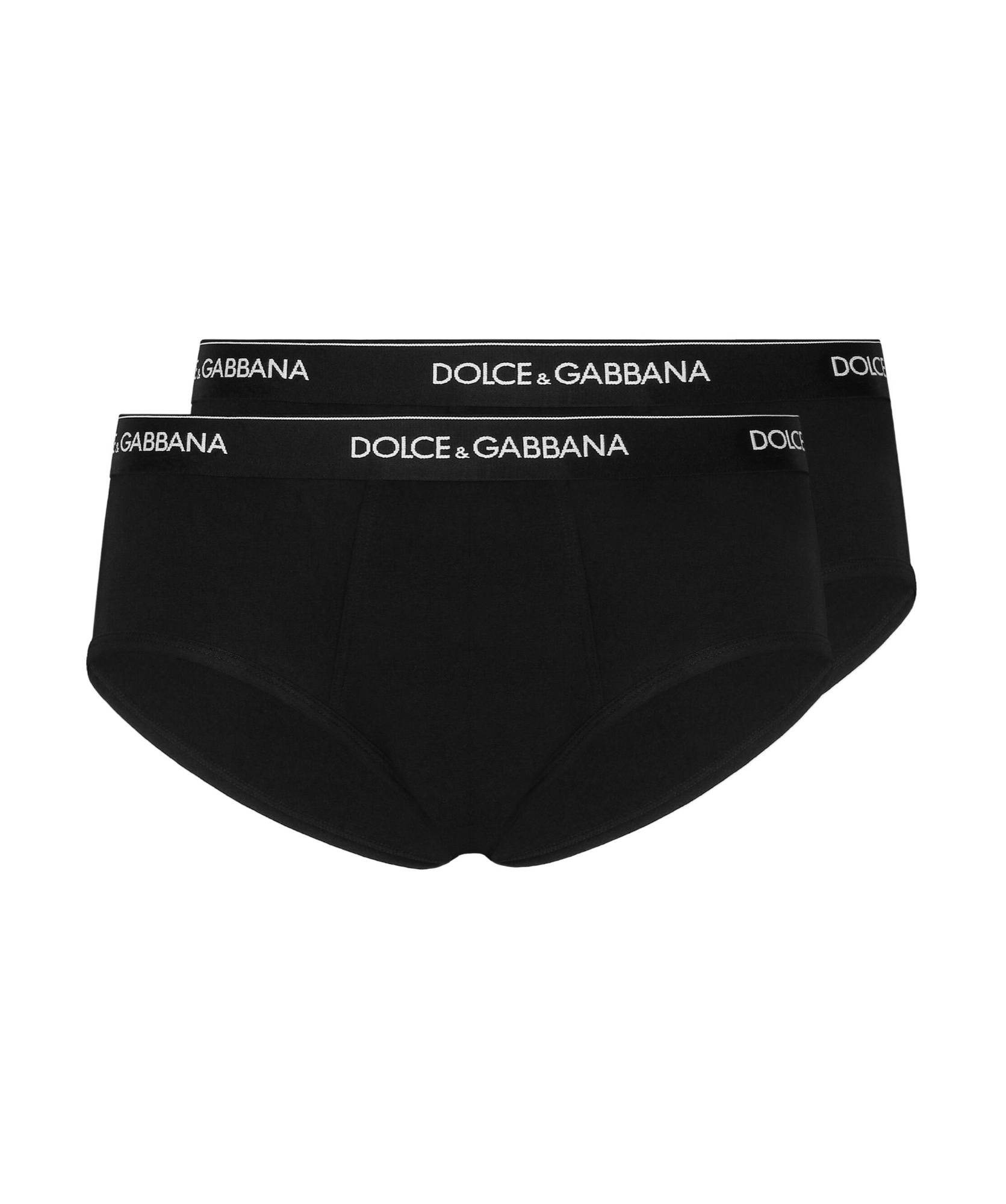 Dolce & Gabbana Pack Containing Two Brando Briefs Of The Same Color In Black