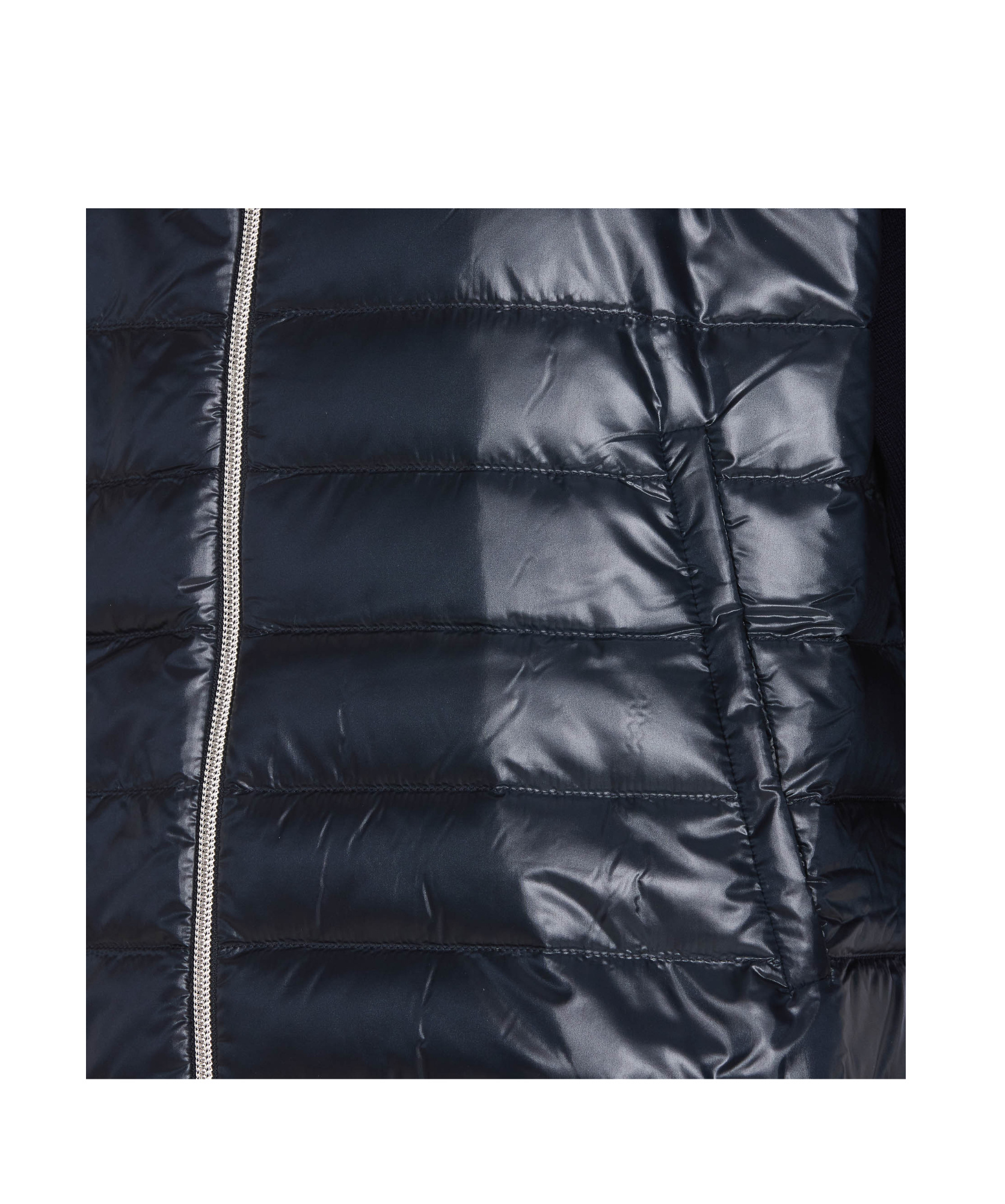 Herno Knitted-panels Hooded Puffer Jacket In Black