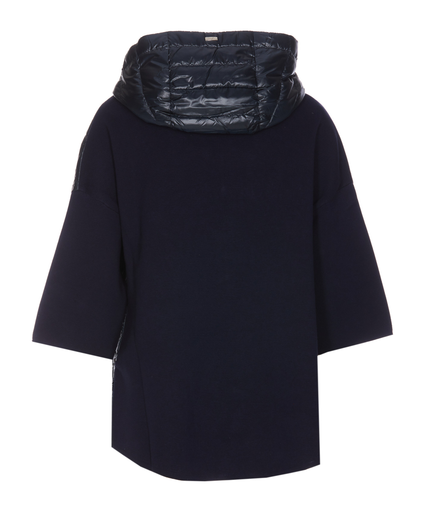 Herno Knitted-panels Hooded Puffer Jacket In Black