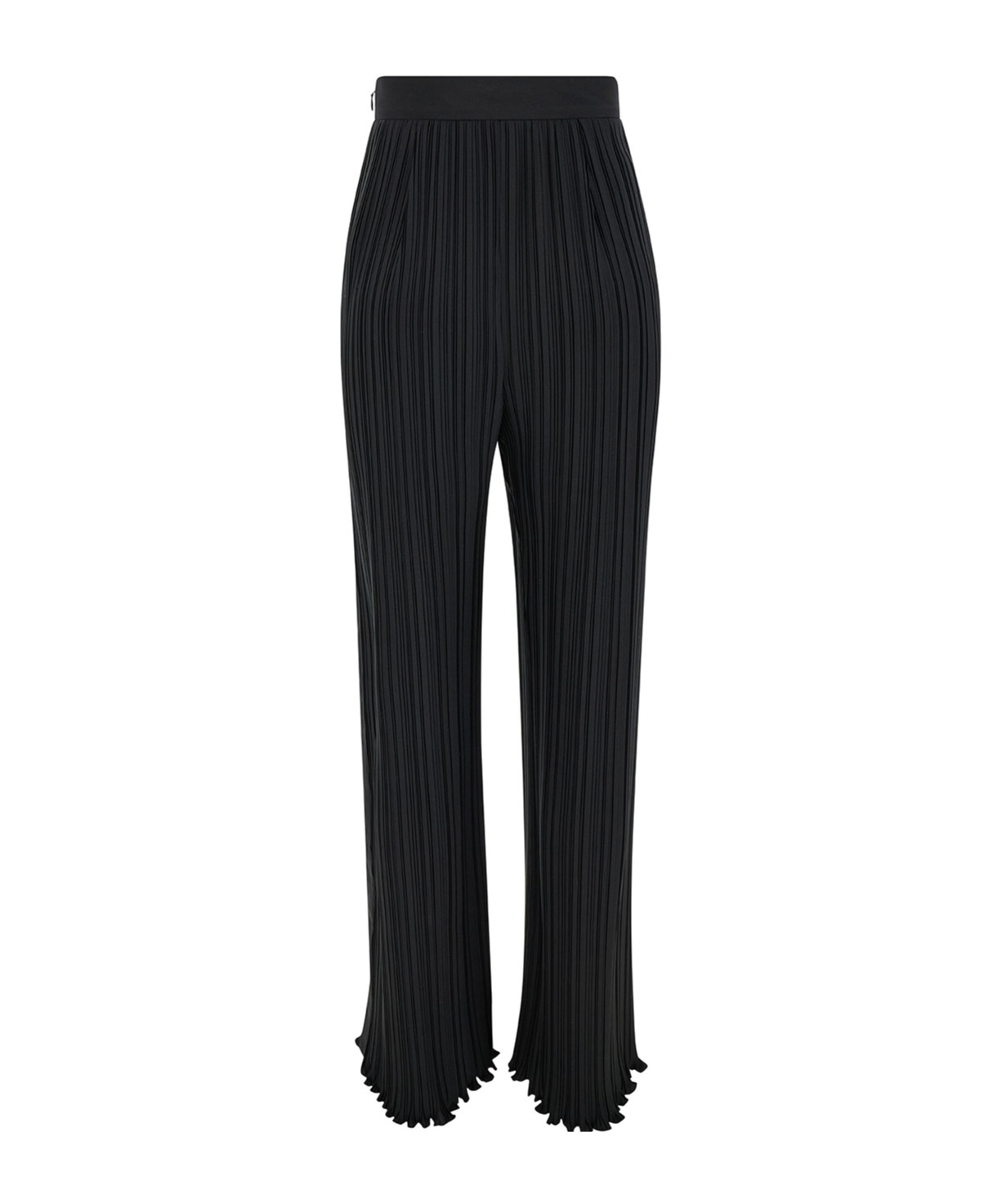 Lanvin Black Pleated Pants With Invisible Zip In Black