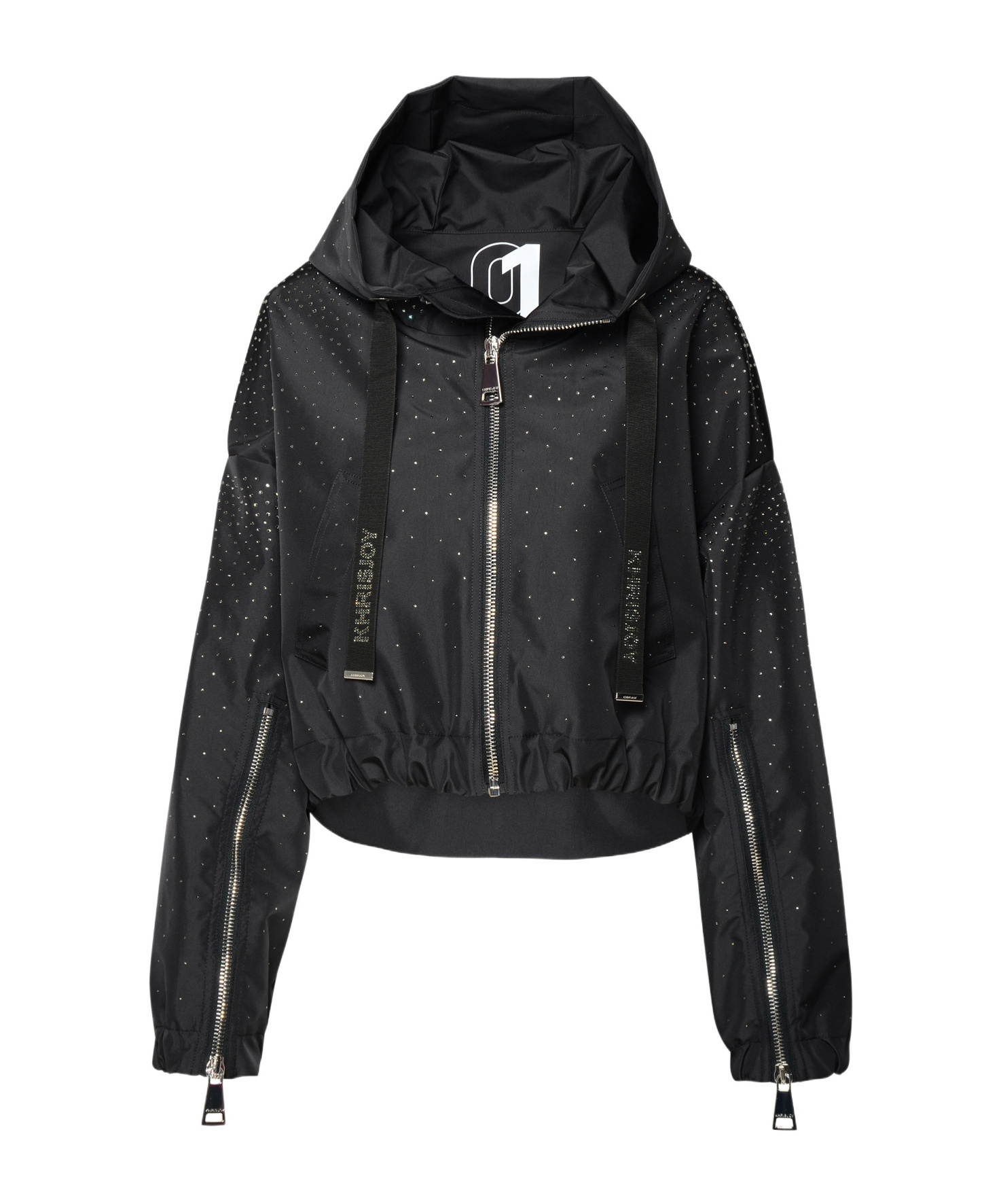 Khrisjoy Embellished Zip-up Hooded Jacket In Black