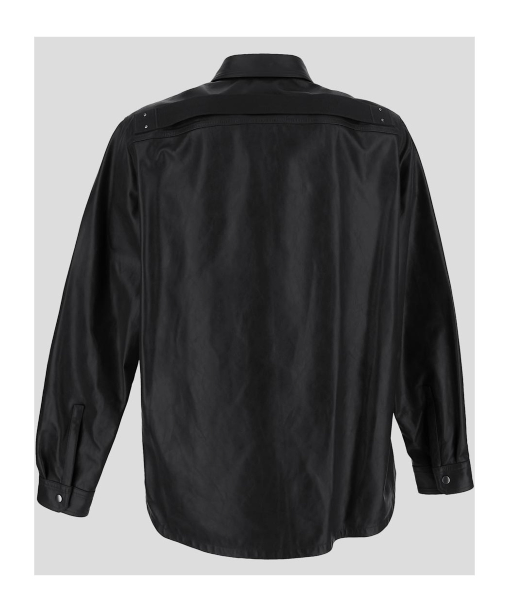 Shop Rick Owens Outershirt Leather Jacket In Black