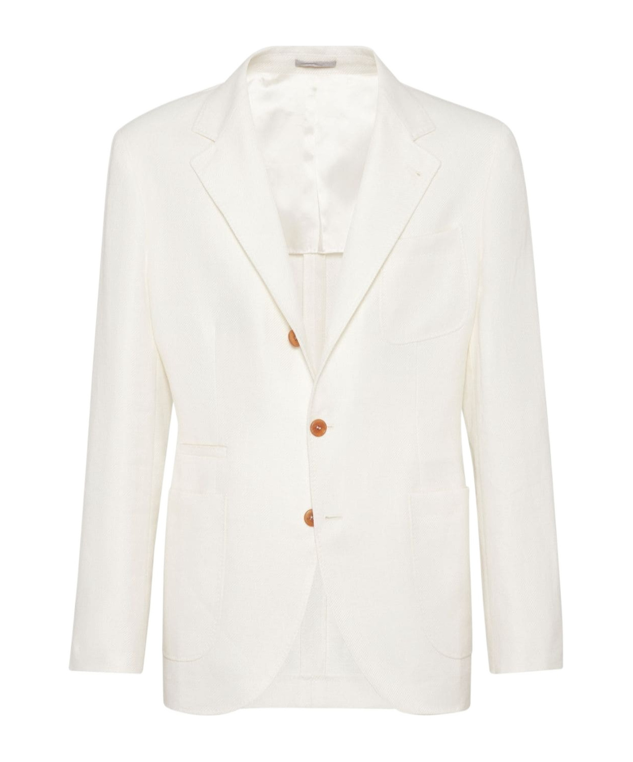 Shop Brunello Cucinelli Single-breasted Linen Blazer In White