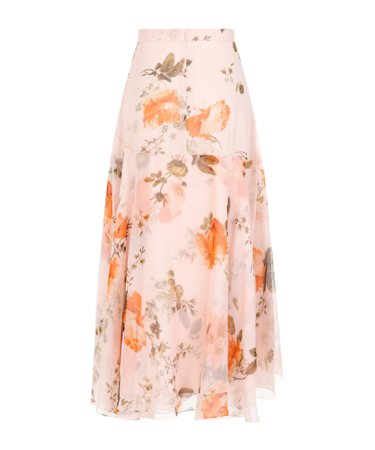 Shop Erdem Floral-print Tiered Maxi Skirt In Nude