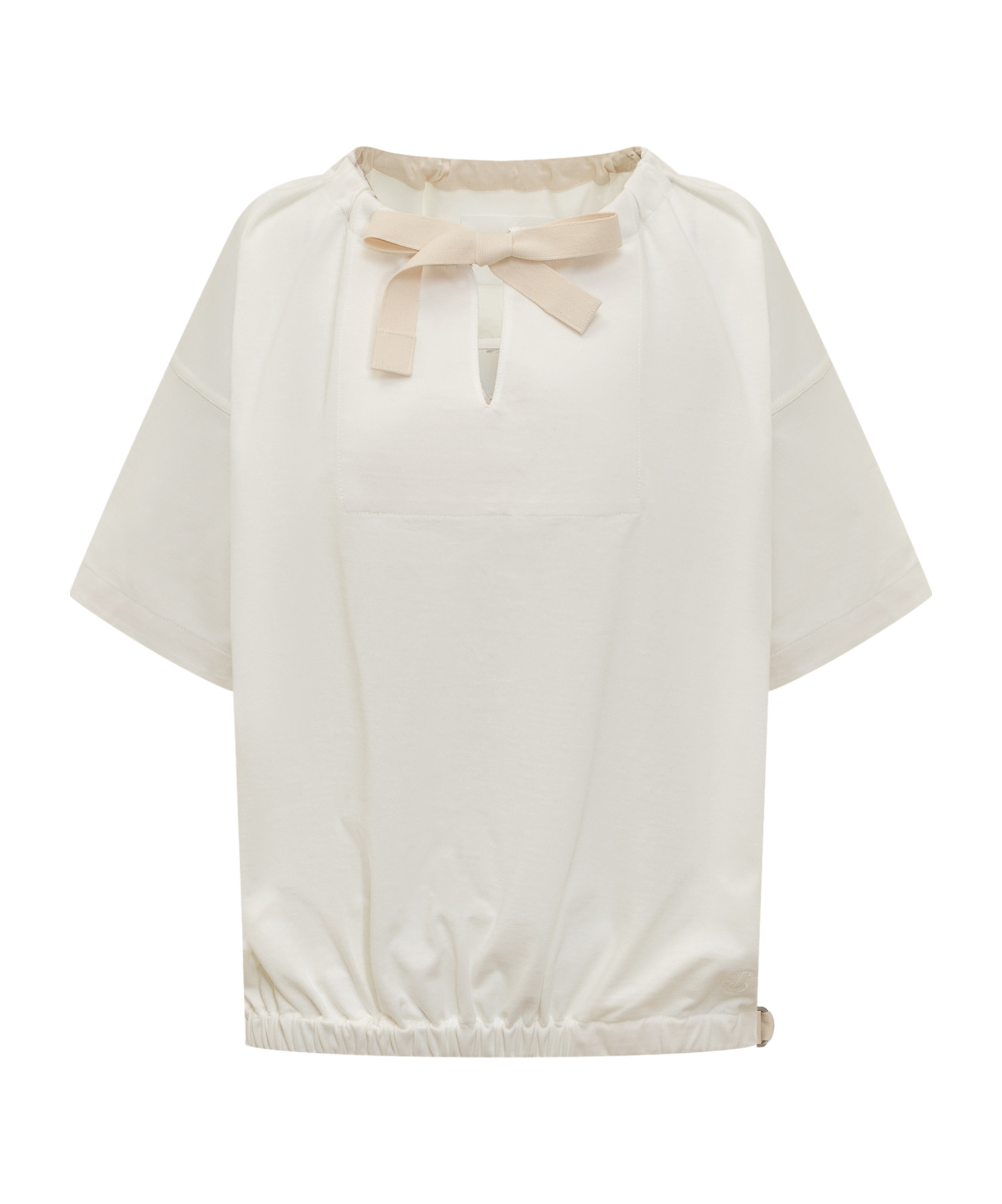 Shop Jil Sander Bow-detail Cotton Blouse In White