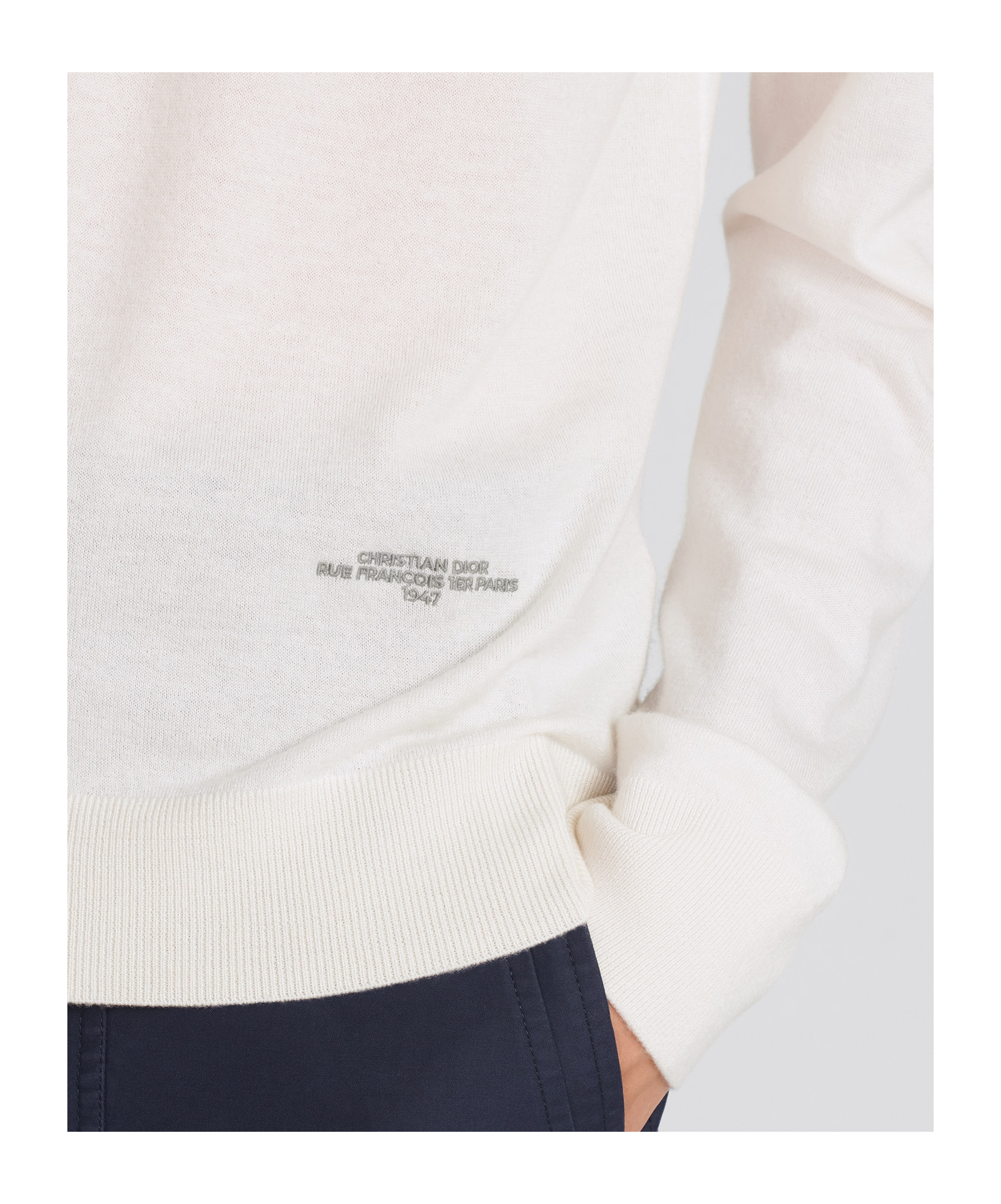 Dior Removable Headscarf Cashmere Sweater In White