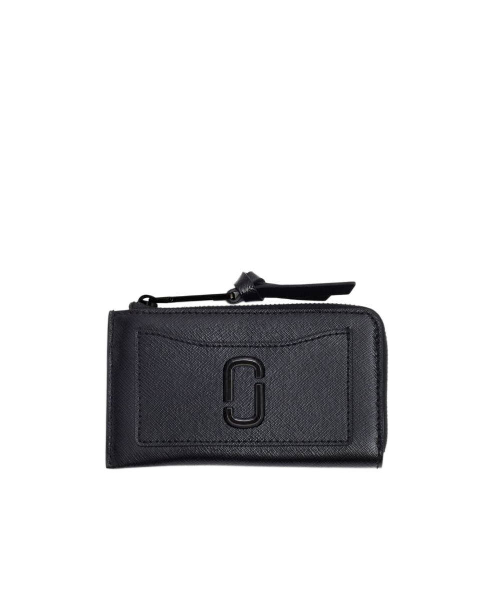 Marc Jacobs Black Leather Utility Snapshot Dtm Slim Wallet In Black