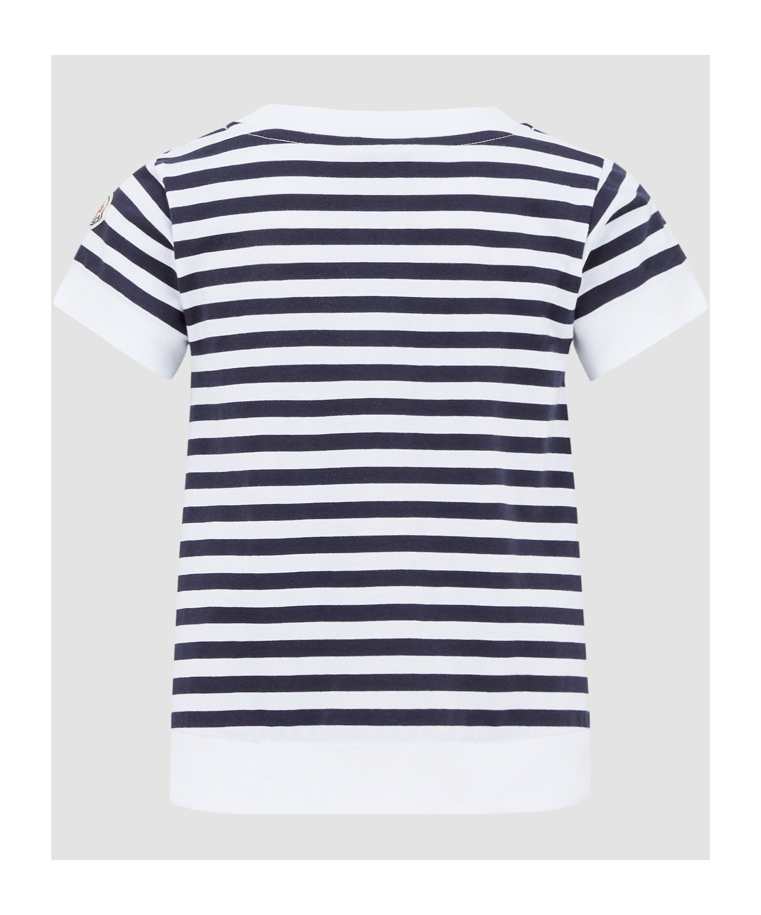 Moncler Logo-embroidered Striped T-shirt In White