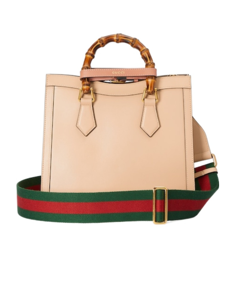 Gucci Small Diana Leather Tote Bag In Nude