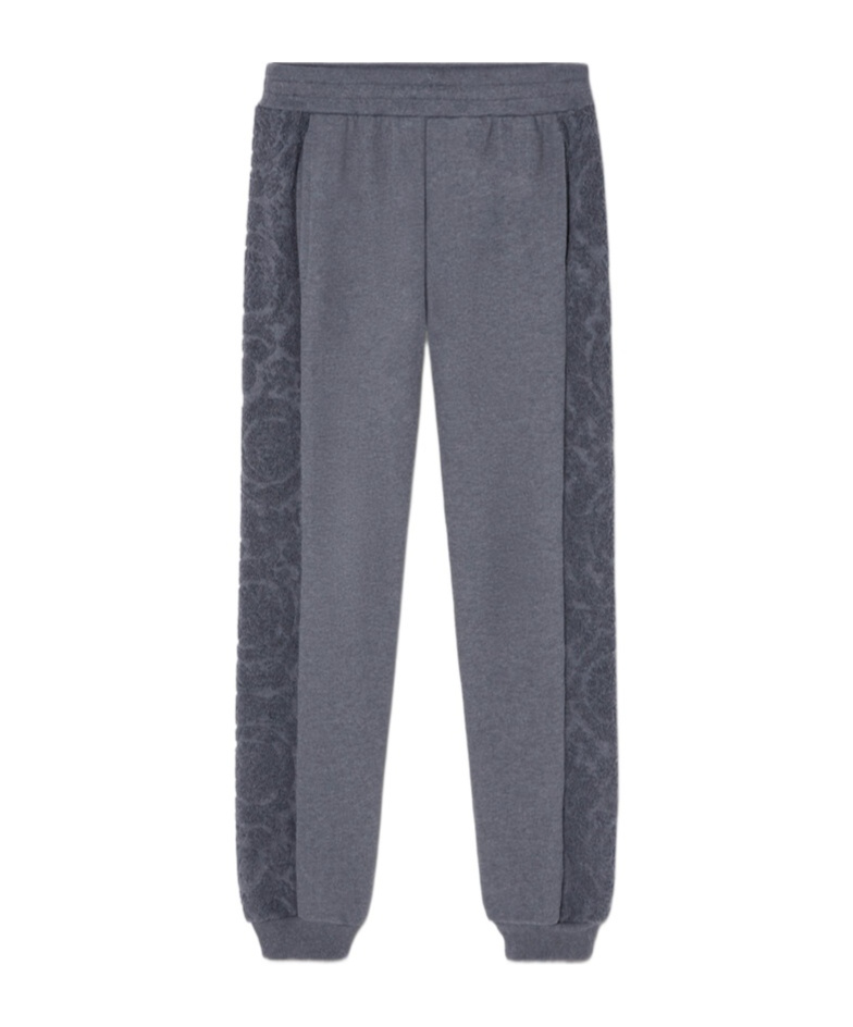 Versace Barocco-motif Tapered Track Pants In Gray