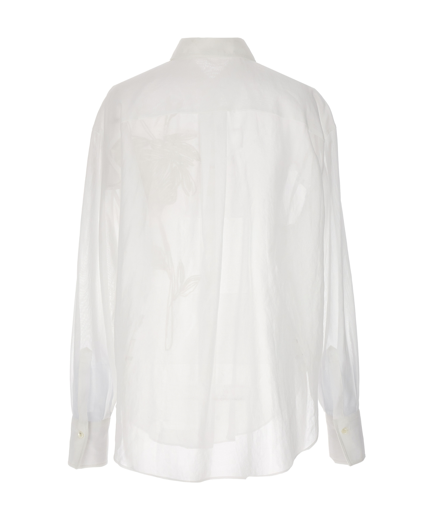 Brunello Cucinelli Elegant White Cotton Knit Shirt With Dazzling Magnolia Embroidery For Women In White