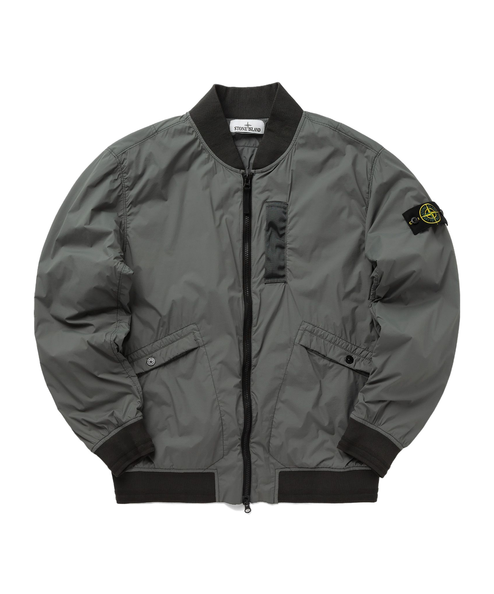 Stone Island Compass-badge Bomber Jacket In Gray