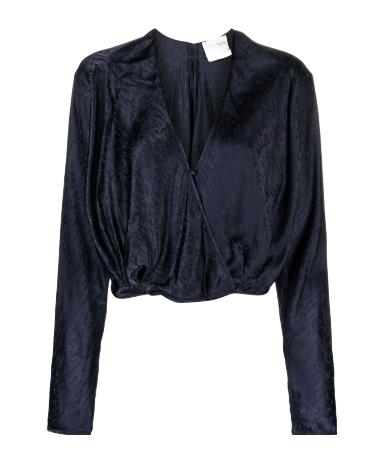 Shop Forte Forte Long-sleeved V-neck Blouse In Black