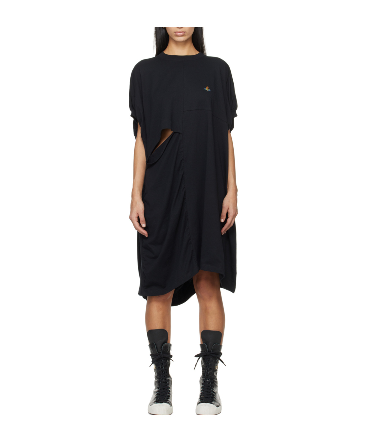 Shop Vivienne Westwood Orb-embroidered T-shirt In Black