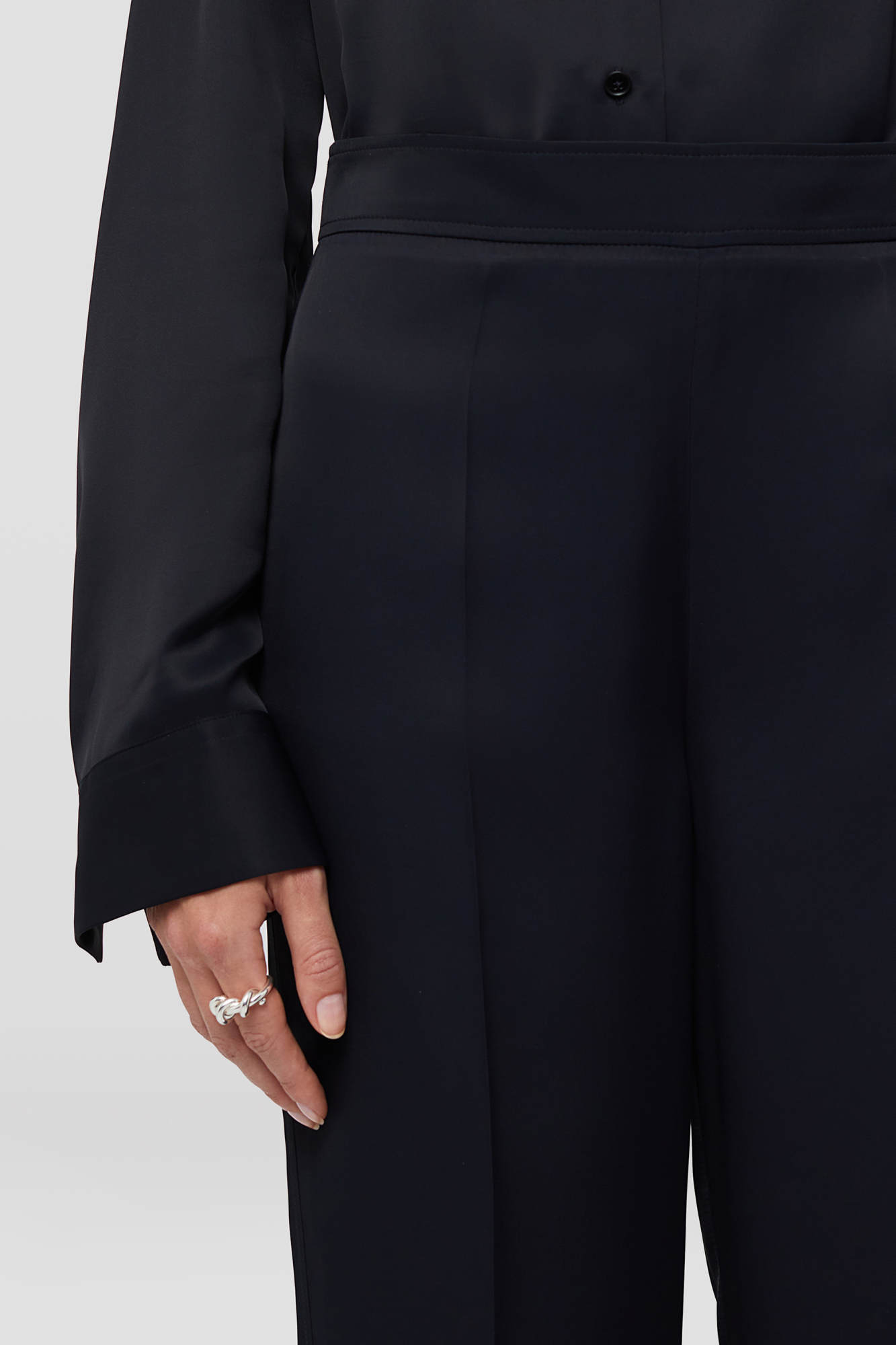 Jil Sander High-waisted Straight-leg Trousers In Black