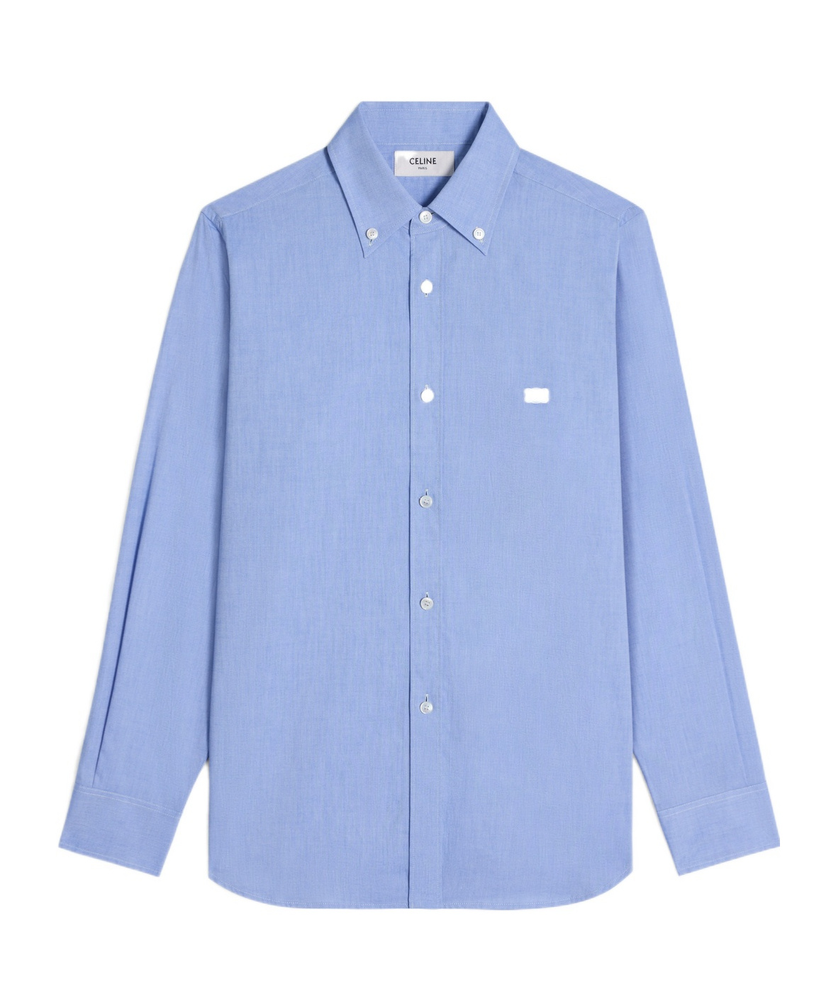 Celine Logo Long-sleeved Shirt In Blue