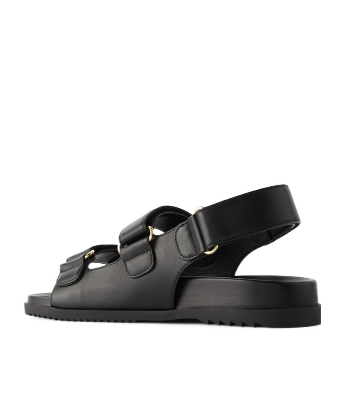 Gucci Moritz Gg Leather Sandals In Black