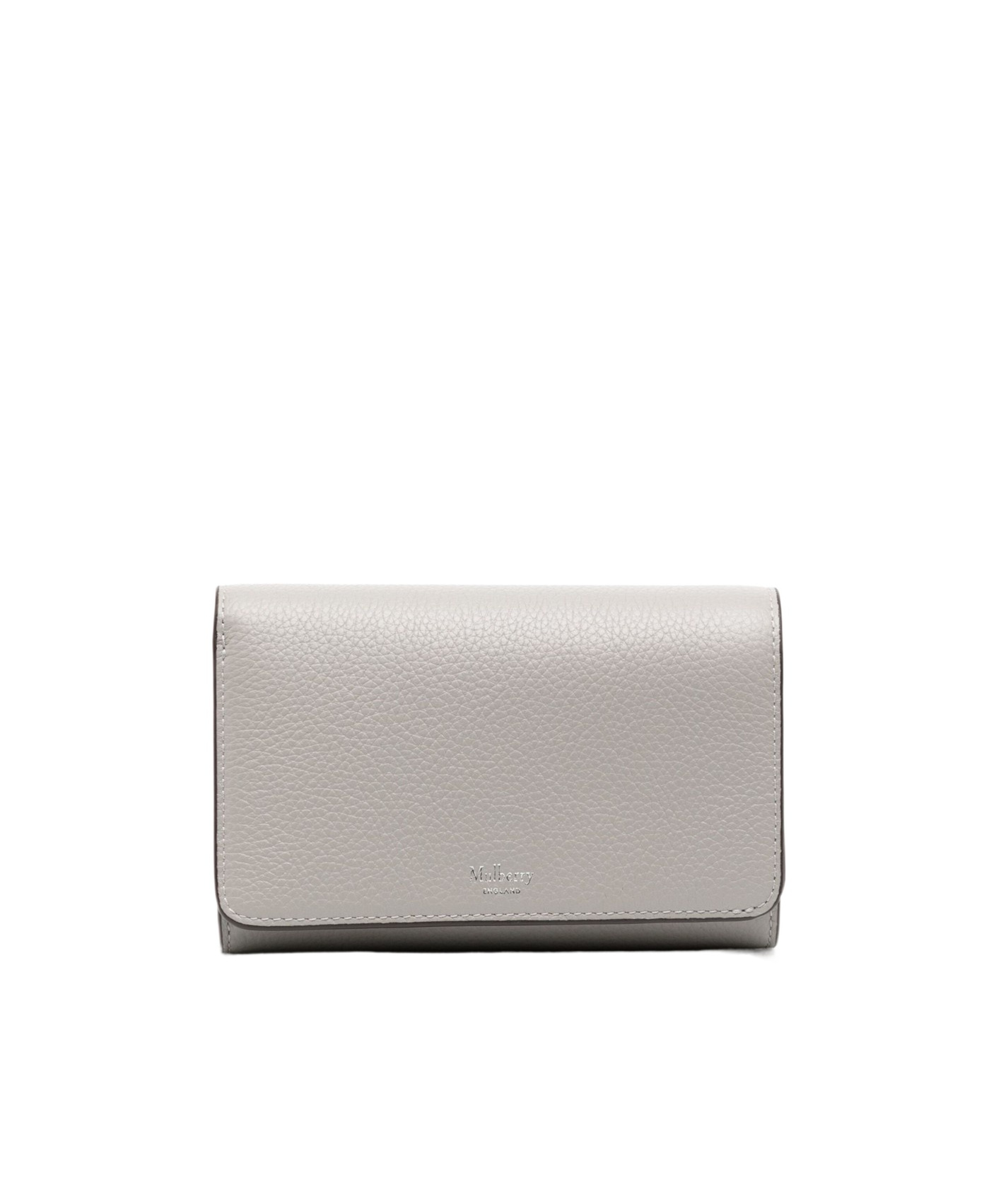 Mulberry Small Continental Leather Wallet In Gray