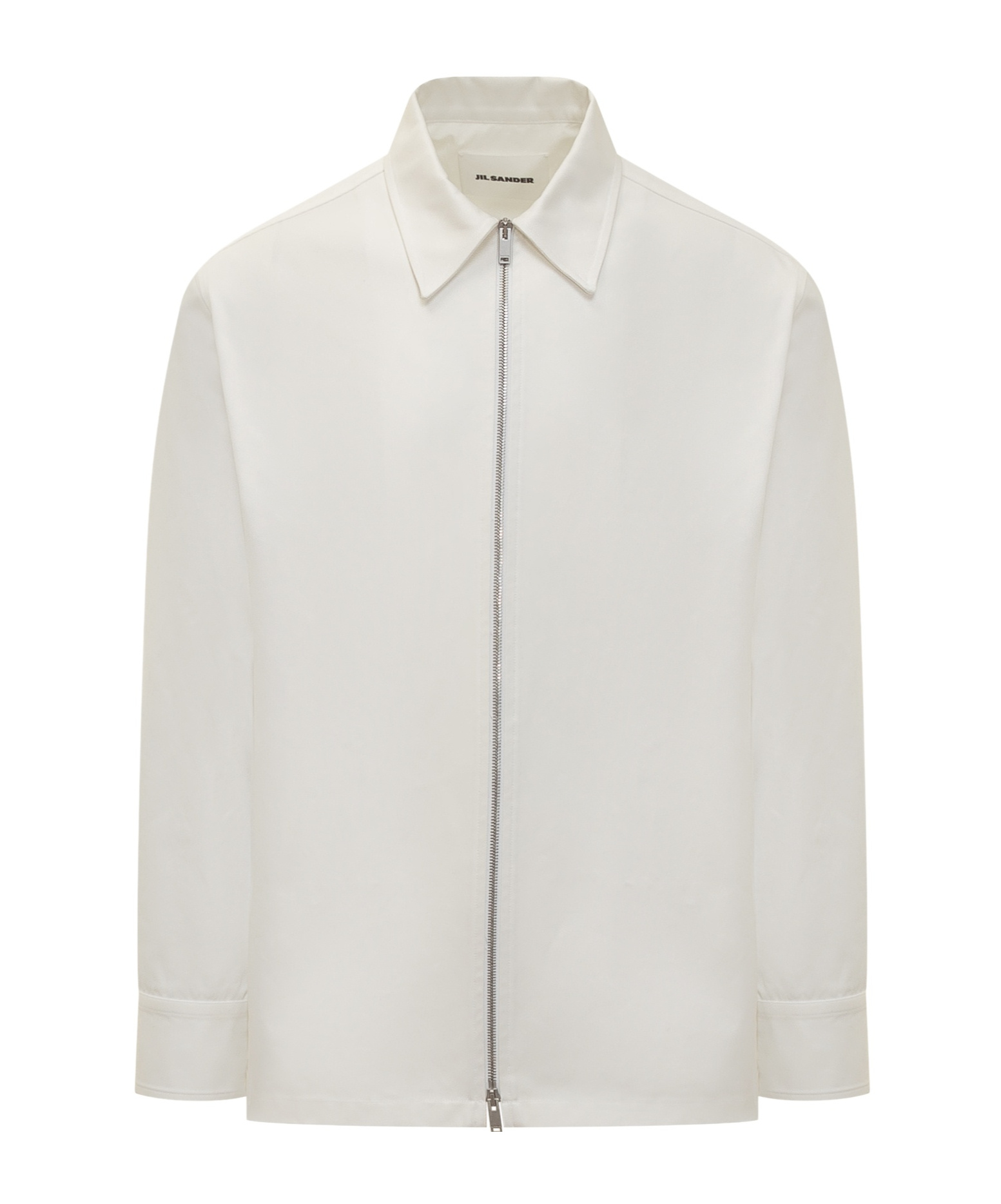 Jil Sander Zippered Shirt With Buttoned Cuffs In White